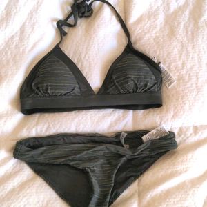 Vitamin A green and gold bikini